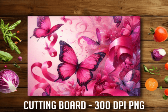 Artistic Butterfly Ribbon Cutting Board: A Design for Your Kitchen