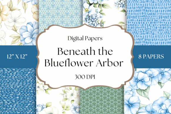 Blueflower Arbor Digital Papers: A Creative's Blooming Asset