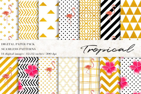 Bring the Tropics to Your Desk with Watercolor Digital Papers