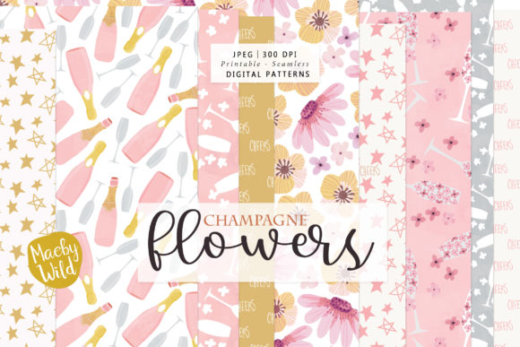 Celebrate in Style: Designing with Champagne and Flower Patterns
