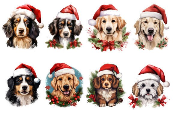 Christmas Dog Sublimation Clipart: Festive Designs for Your Projects