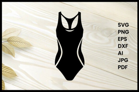 Dynamic Sporty Swimwear Silhouette Illustration for Designers