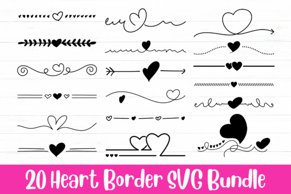 Heart Border SVG Bundle: Romantic Design Elements