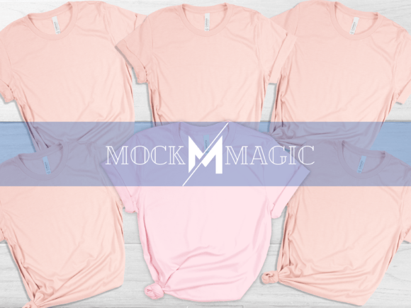 Heather Peach & Pink Bella Canvas Mockup: A Fresh Take on Group Tees