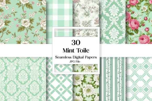Mint Toile Digital Paper: A Vintage Designer's Secret Weapon