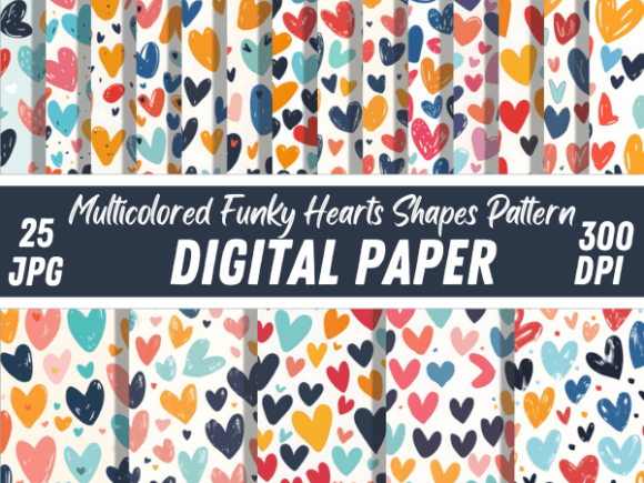 Multicolored Funky Hearts: A Vibrant Design Bundle