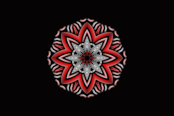 Ornate Layers: Using Mandala Patern Layered Mangekyou Flowers