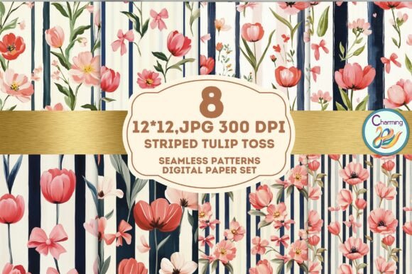 Striped Tulip Toss: Spring Patterns for Your Projects
