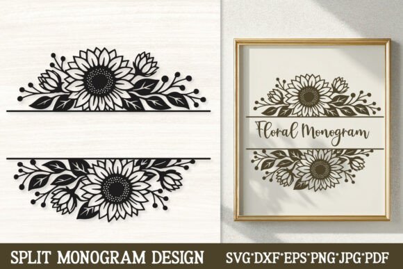 Sunflower Split Monogram SVG Frame: A Designer's Guide
