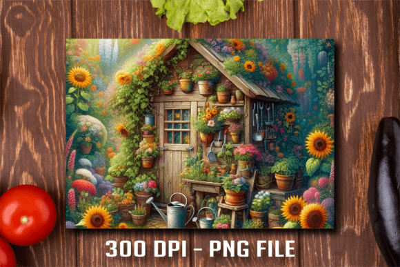 Sunlit Rustic Garden Shed Cutting Board: A Designer's Delight